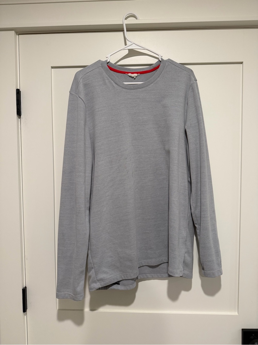 Men's Long Sleeve Crewneck Shirt - Light Gray